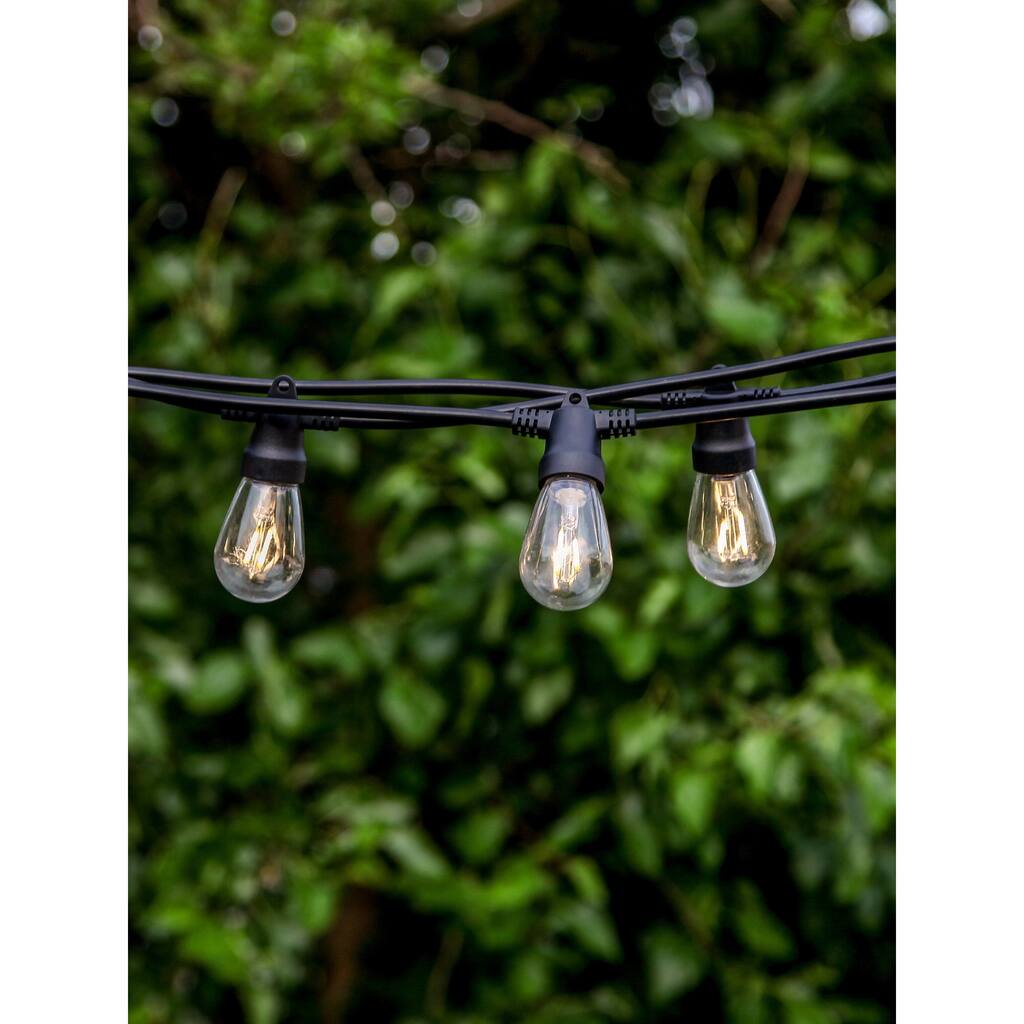 Brightech Ambience Pro 15-Light 48 ft. Outdoor Solar S14 Edison Bulb Ambience Pro LED String Light 3000k