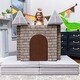 preview thumbnail 6 of 5, Jaxx Zipline Playscape Castle Gate - Playtime Modular Furniture for Imaginative Kids - Prints, Stone/Chocolate - 32" x 64" x 4"