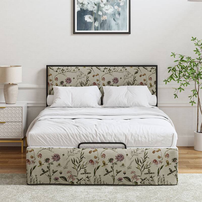 Oliver Modern Washable Slipcover Bed Upholstered Metal by HULALA HOME
