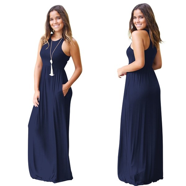 racerback maxi dress with pockets
