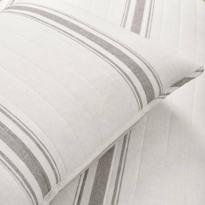 Lush Decor Farmhouse Stripe 3 Piece Quilt Set