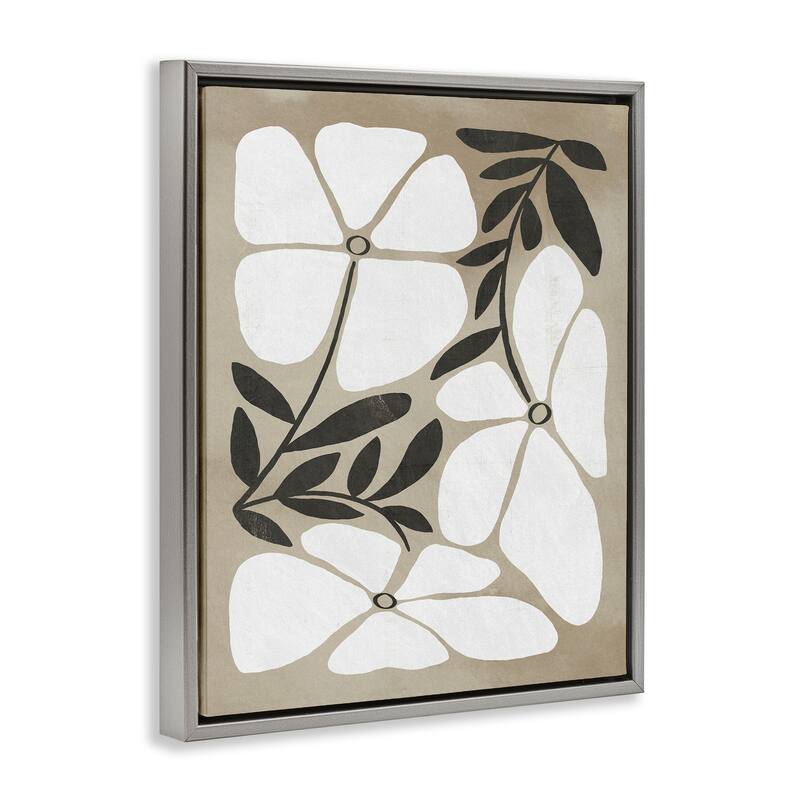 Stupell Boho Flowers Trio Framed Floater Canvas Wall Art Design By Victoria Barnes