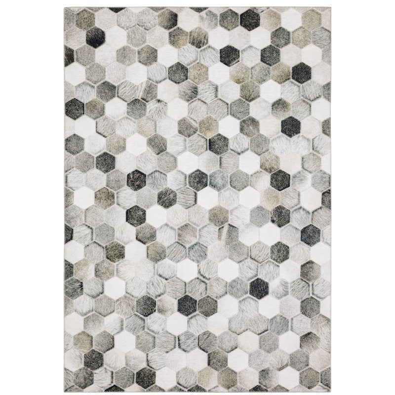 Vista Home Montreux Geometric Animal Print Gray Area Rug - 8' 9" x 12' - Runner/Rectangle