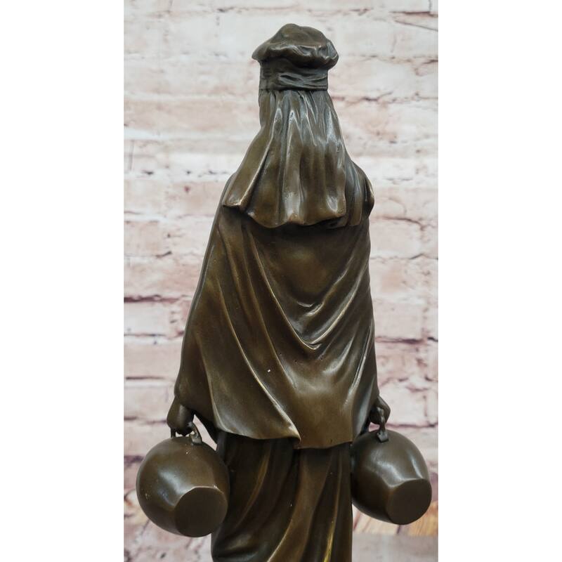 Aldo Vitaleh Water Carrier After Dominique Alonzo – Bronze Sculpture On Marble Base