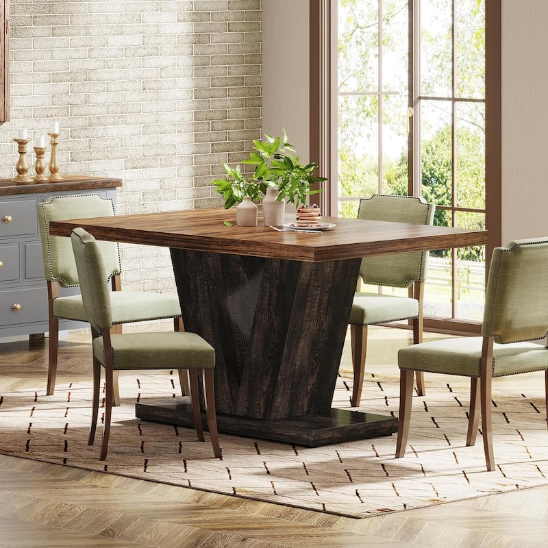 47” Farmhouse Small Rectangle Dining Table for Kitchen Dining Room