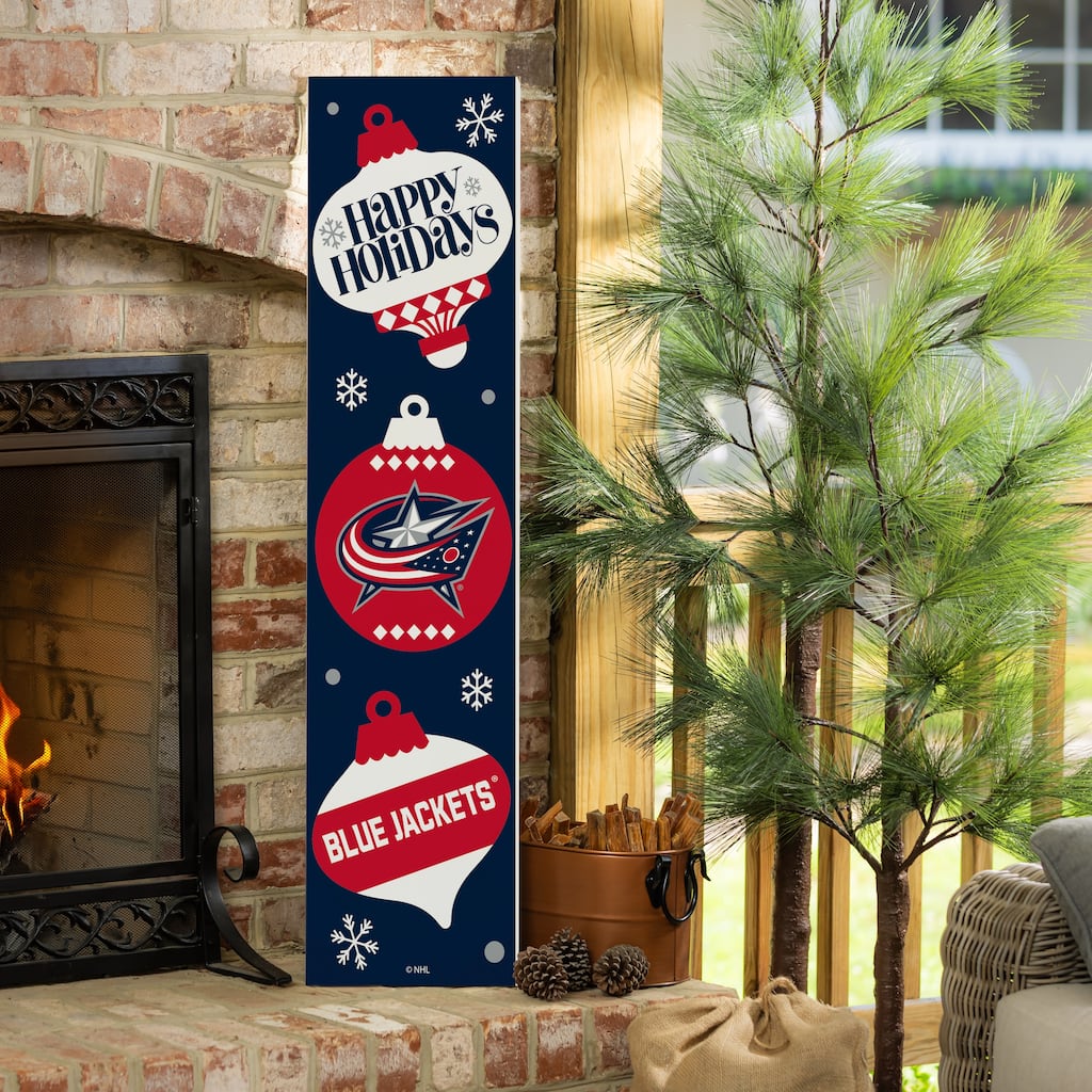 47" Double Sided Seasonal Porch Leaner, Columbus Blue Jackets - 47" x 11.25"