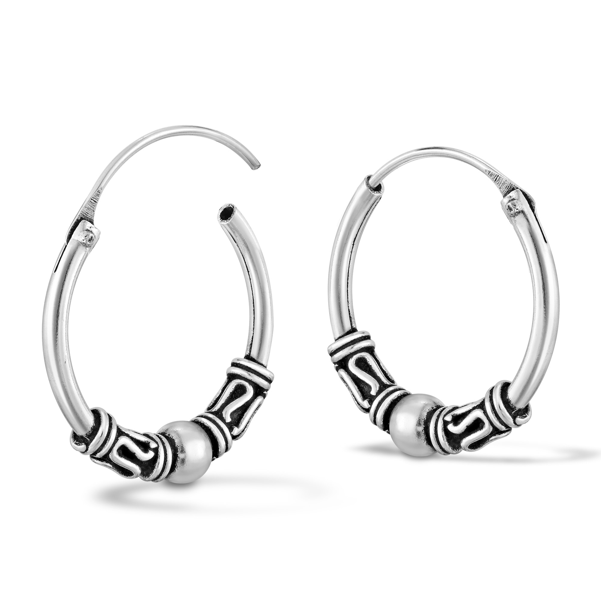Stainless Steel Tribal Hoop Earrings So Chic Jewels 