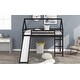 preview thumbnail 16 of 36, Wood Twin Size Loft Bed with Slide, Roof and Ladder, with Slide