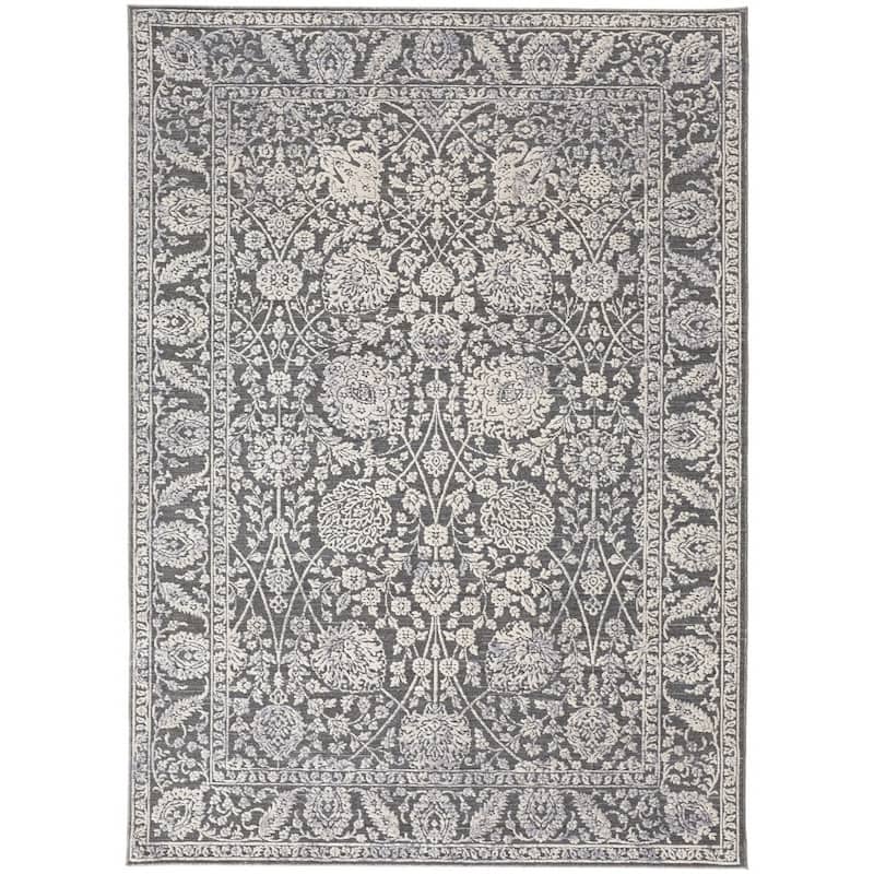 Teyap Power Loomed Floral Area Rug By HomeRoots
