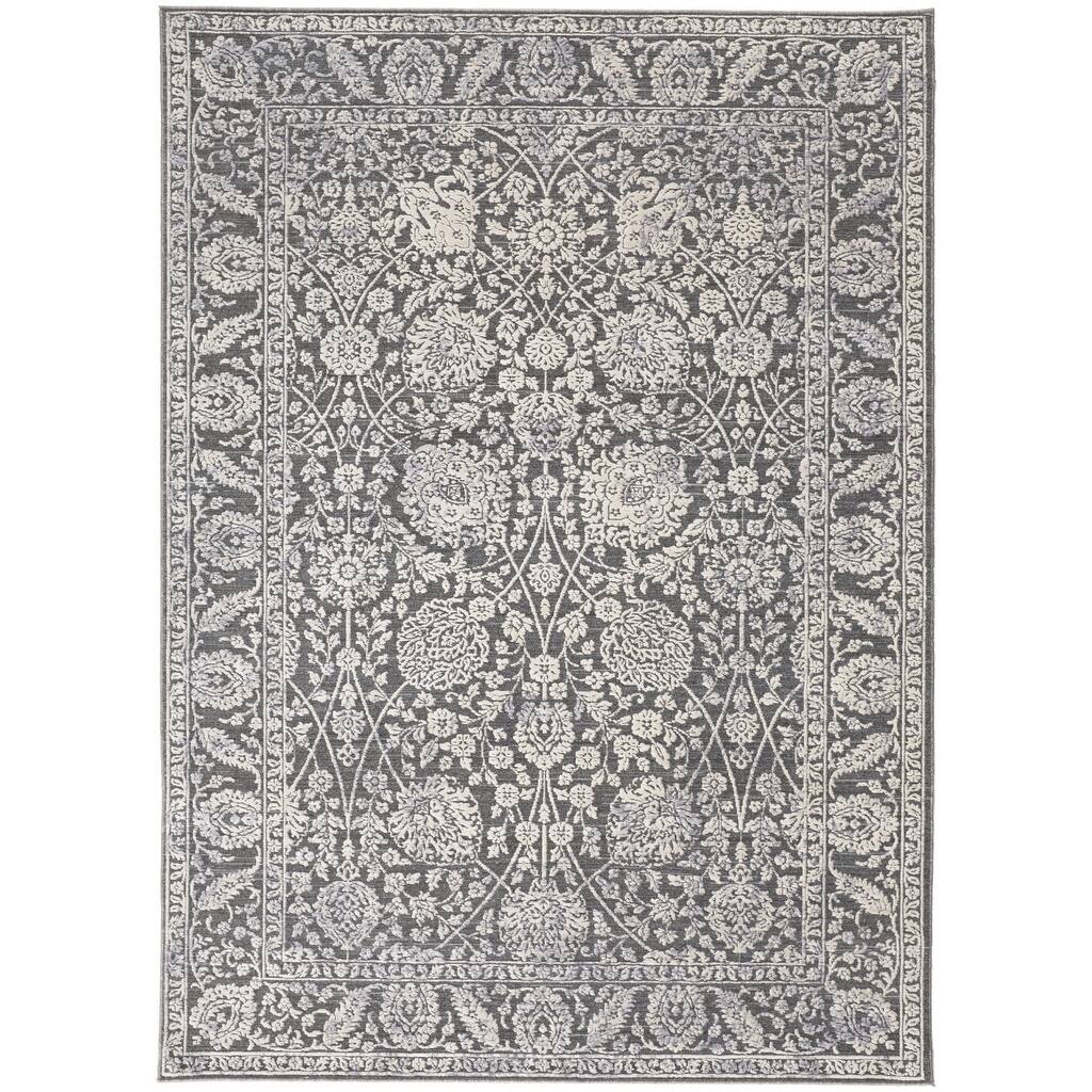 Teyap Power Loomed Floral Area Rug By HomeRoots
