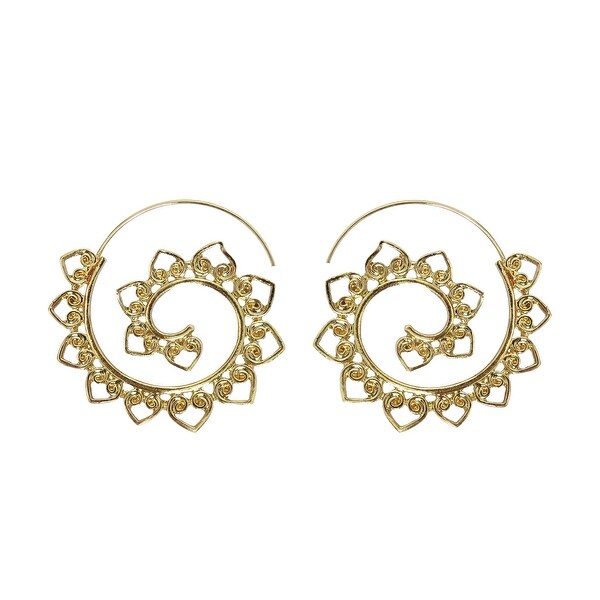 Vintage Spiral Round Circle Swirl Hoop Earring Party Wear Birthday Gift For Women Girl
