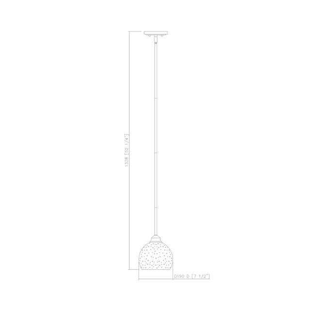 1 Light Pendant in Satin Nickel with Clear Seedy Glass - Satin Nickel - W:7.48*H:52.36