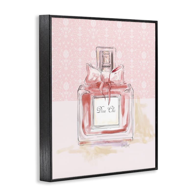 Stupell Diva Chic Pink Perfume Framed Giclee Art Design By Carol Robinson