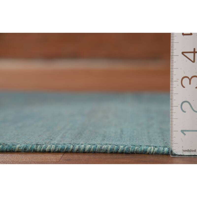 Light Blue Gabbeh Modern Foyer Rug Handmade Wool Carpet - 2'7"x 3'11"