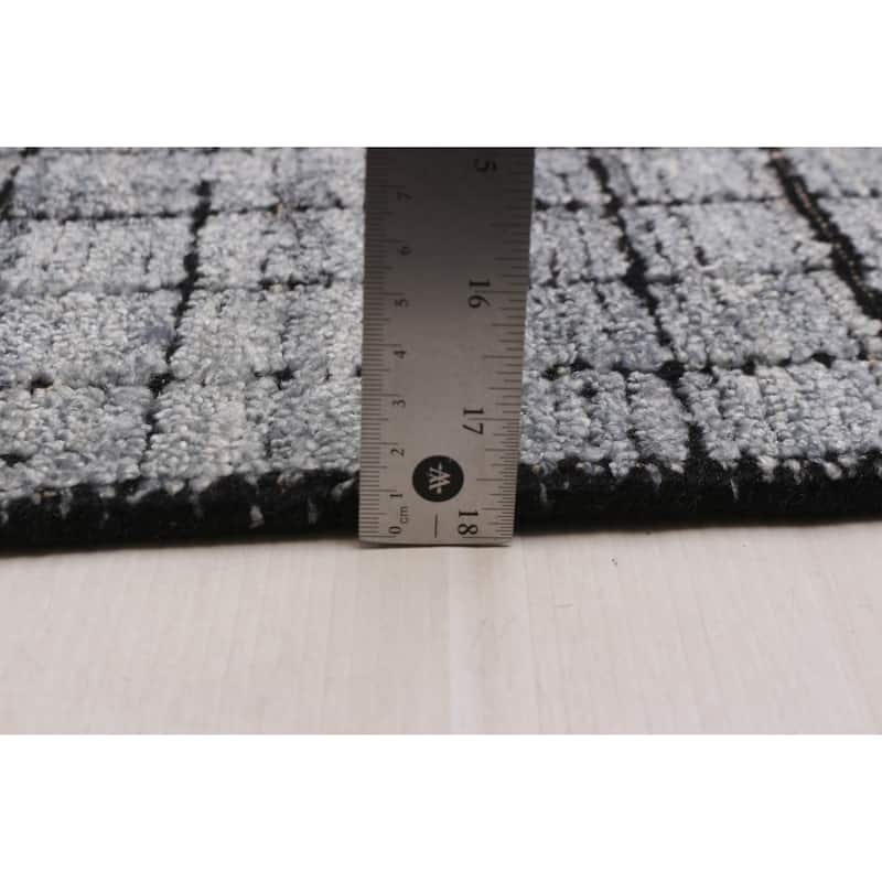 ECARPETGALLERY Hand Loomed Kashkuli Gabbeh Grey Silk Rug - 8'2 x 9'8