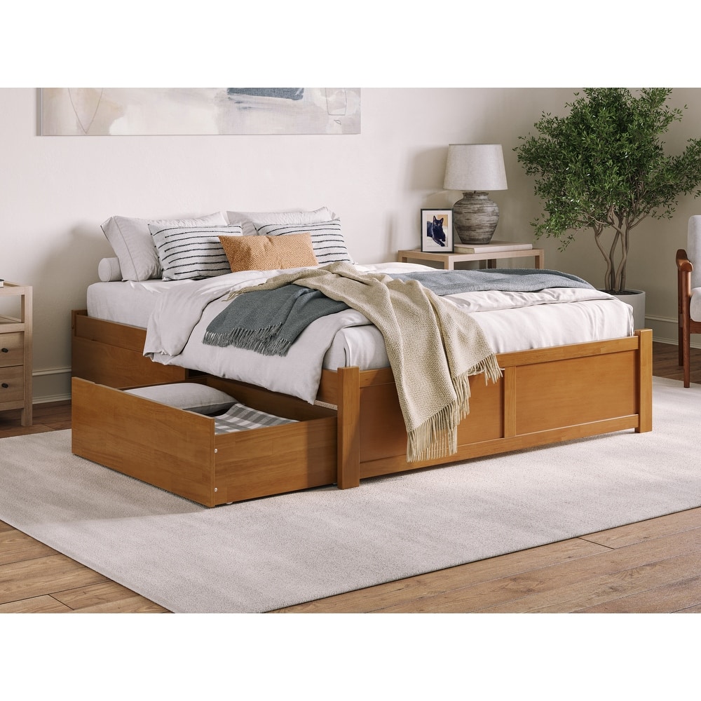 Concord Platform Bed with Footboard and Storage Drawers