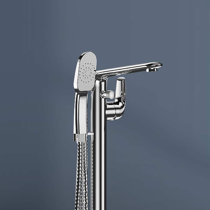 Topcraft Floor Mounted Bathtub Filler with Handheld Showerhead