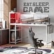 preview thumbnail 31 of 54, 61" Gaming Desk Computer Desk with LED Lights Storage Shelves and Side Bag Home Office Desk