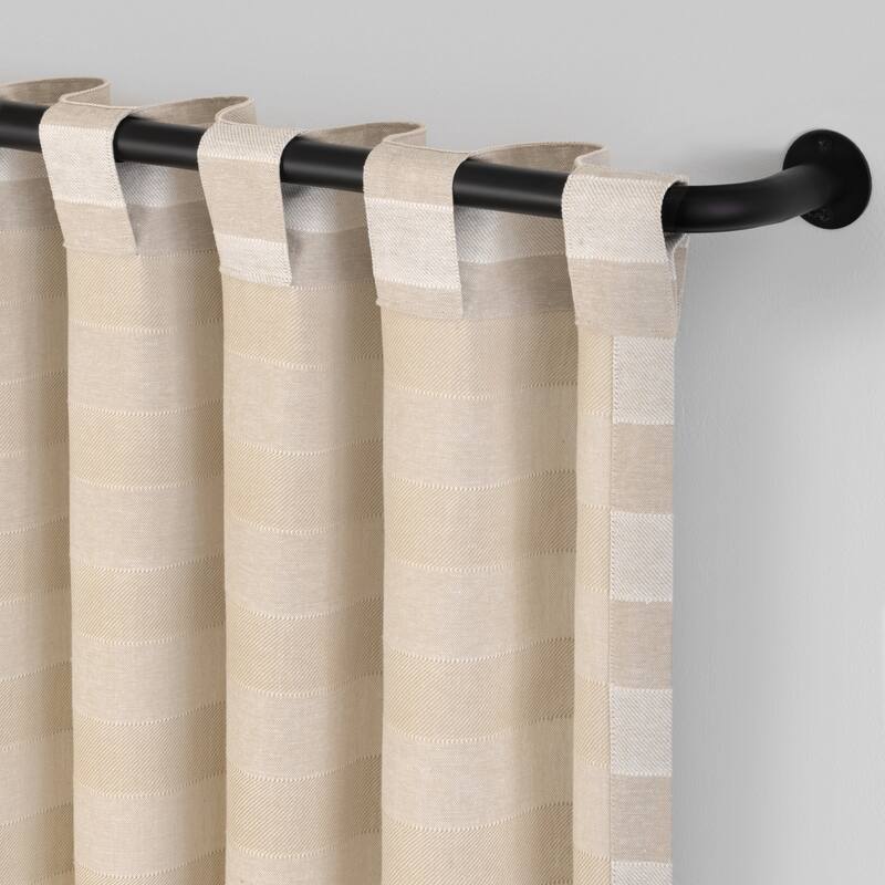 Mercantile Farmhouse Horizontal Stripe Rod Pocket Curtain Panel