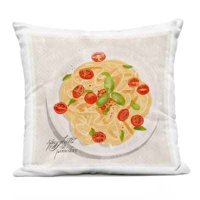 Stupell Italian Spaghetti Meal Printed Outdoor Throw Pillow Design by Juliet Rose Philips