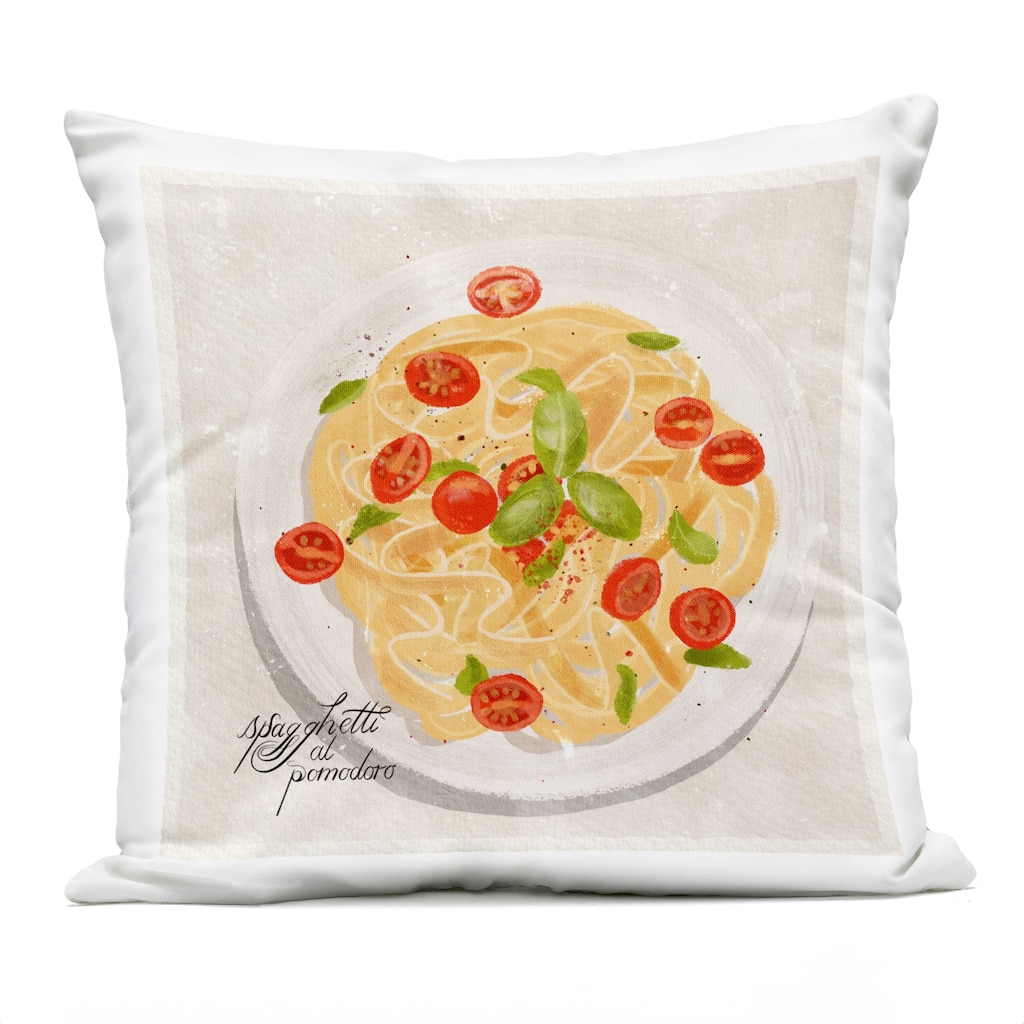 Stupell Italian Spaghetti Meal Printed Outdoor Throw Pillow Design by Juliet Rose Philips
