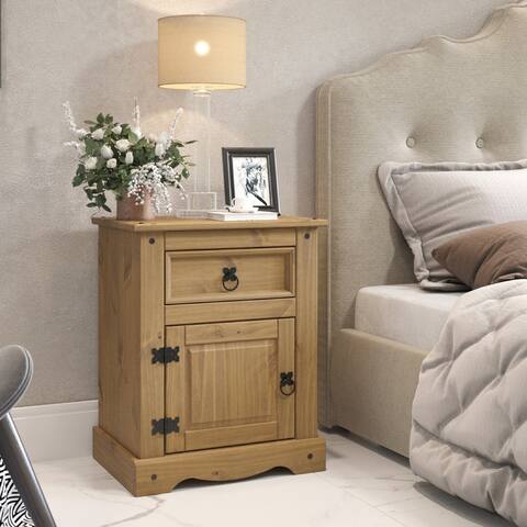 OS Home and Office Furniture Model COR510 Cottage Series Wood Night Stand in Corona Brown
