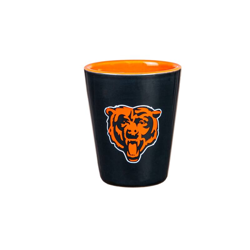 4-Piece Ceramic and Glass 2 oz. Shot Glass Set, Chicago Bears