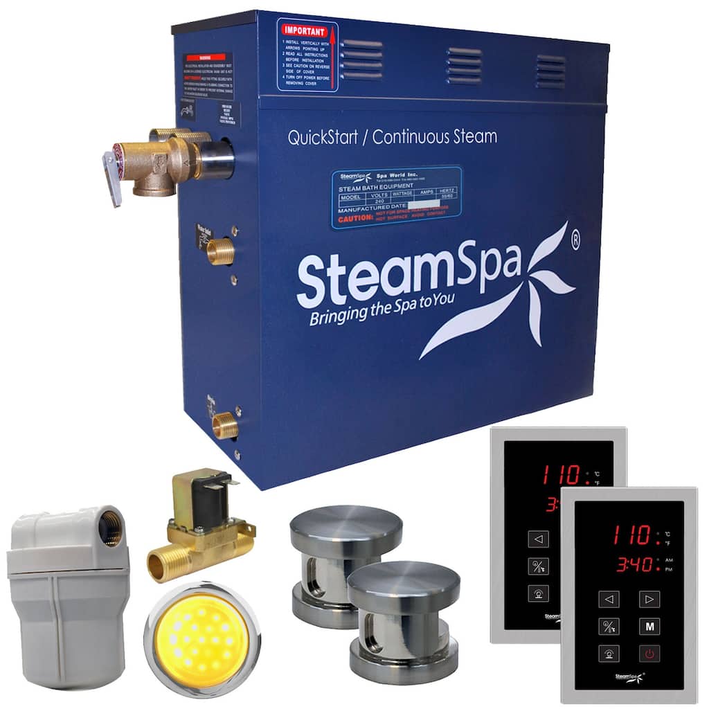 SteamSpa Royal 12 KW QuickStart Acu-Steam Bath Generator Package with