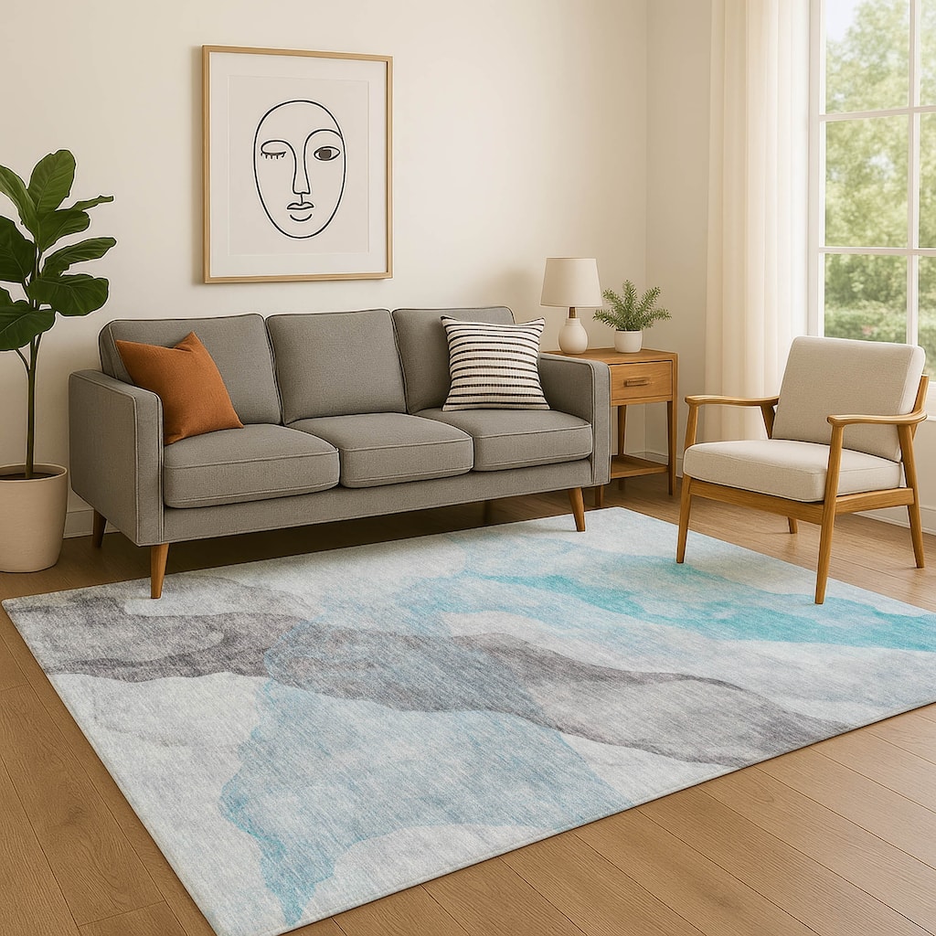 Premium Washable Super Soft Contemporary Fizal Mayfield Rug