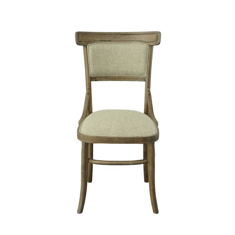 Upholstered Dining Chairs - 37" - Brown and Beige - Set of 2