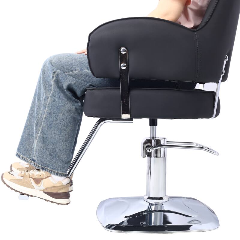 Salon Chair for Hair Wide Seat,Hydraulic Barber Chair,Stainless Steel Footrest,Beauty Spa Cosmetology Shampoo Hairdressing Eq