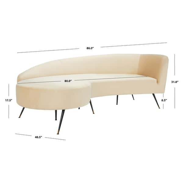 dimension image slide 0 of 4, SAFAVIEH Couture Evangeline Parisian Sofa - 86"W x 41"D x 31"H