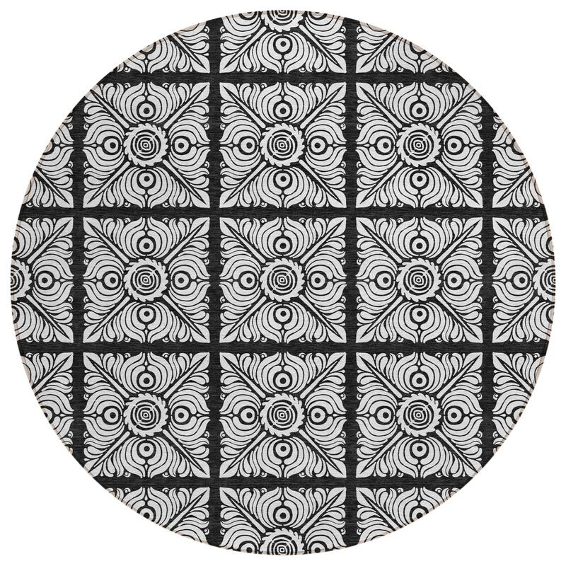 Machine Washable Indoor/ Outdoor Chantille Mosaic Rug
