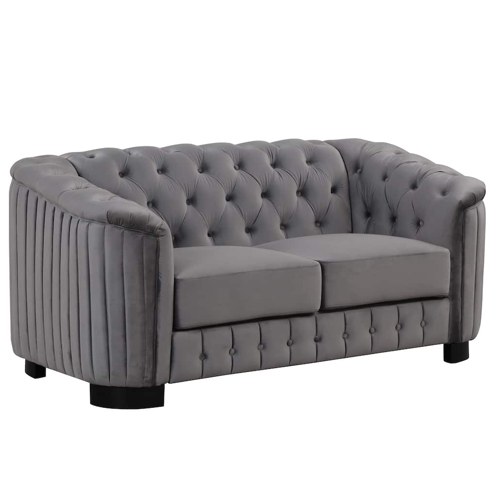 64-Inch Modern Velvet Loveseat Sofa with Thick Removable Cushion, Comfortable Two-Person Room and Small Spaces