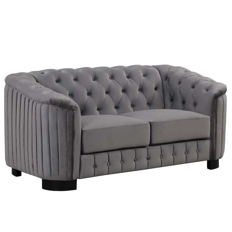 Velvet Upholstered Loveseat Sofa,Modern Loveseat Sofa With Thick Removable Seat Cushion,2-Person Loveseat Sofa Couch