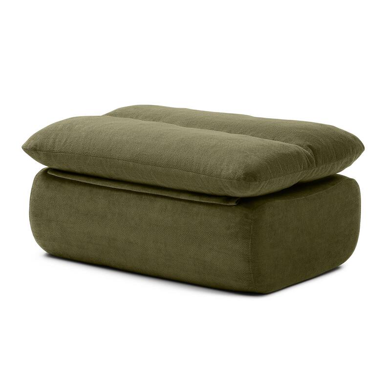 32"Bean Bag Chair with Ottoman, Big Chaise Lounge Chairs for Adults,Tufted Upholstered Lazy Sofa