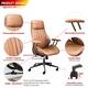 OVIOS Ergonomic Office Chair Modern Computer Desk Chair high Back Suede Fabric Desk Chair with Lumbar Support