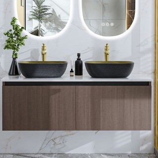 Vintage Aluminium Bathroom Vanity With Countertop Sink Copper Faucet Set