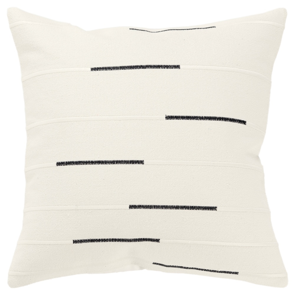 Rizzy Home Transitional Ivory Poly Filled Pillow - 20" x 20"