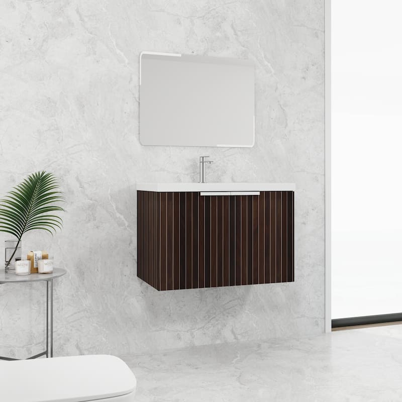 BNK 24"/30"/36" Single Sink Bathroom Vanity with Soft Close Door, Modern Floating Vanity