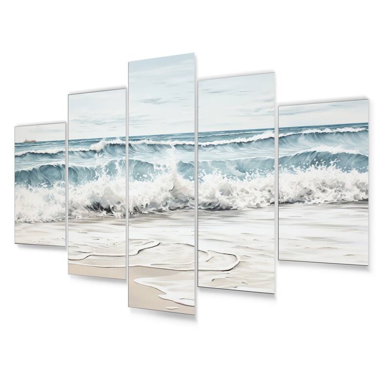 Designart "Beach Minimalism Landscape III" Nautical & Beach Metal Wall Décor Set