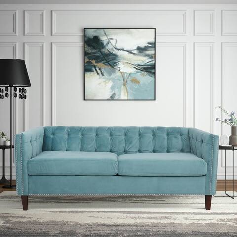 77-inch Long Light Luxury Velvet Fabric Three-seater Sofa