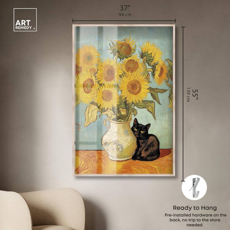 Sunflower Kitten Shadowbox by Art Remedy
