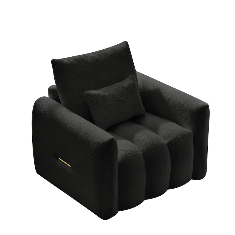 38.1 "Teddy Fabric Sofa, Modern Lounge Chair, Upholstered With A Pillow