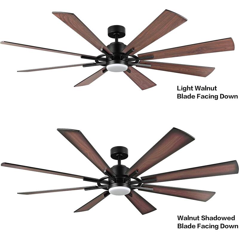 72" Modern 8-Blade Windmill LED Large Ceiling Fan with Remote