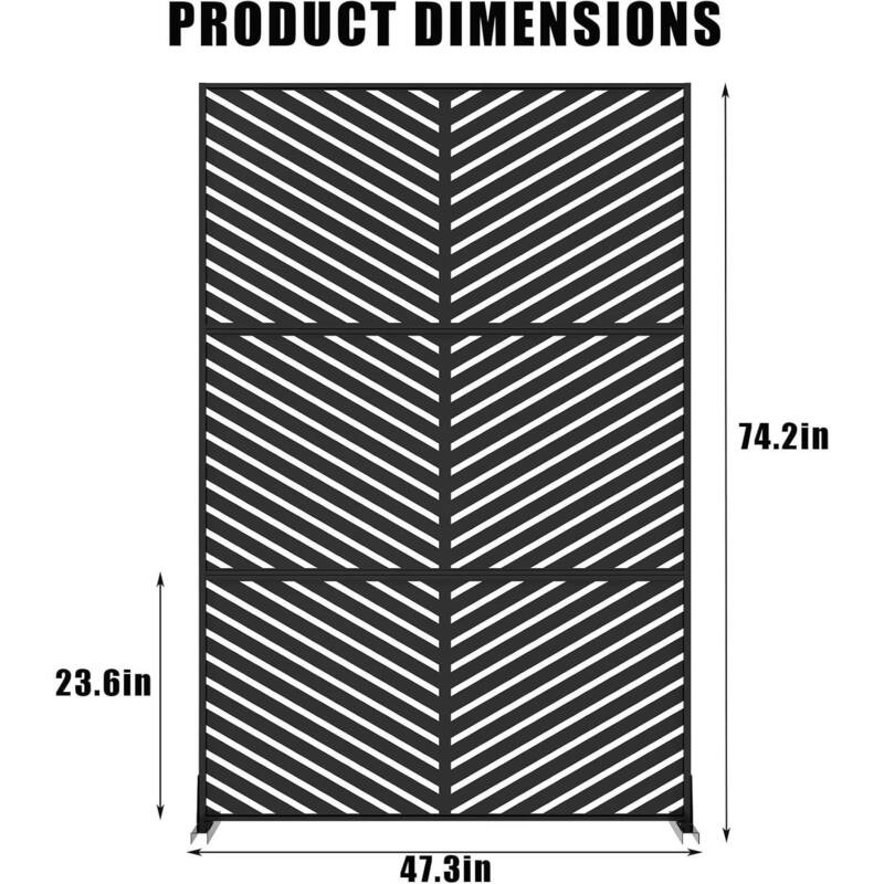 Freestanding Weatherproof Garden Divider Panel Privacy Screen, Fence for Patio Deck Backyard, Parallel Style