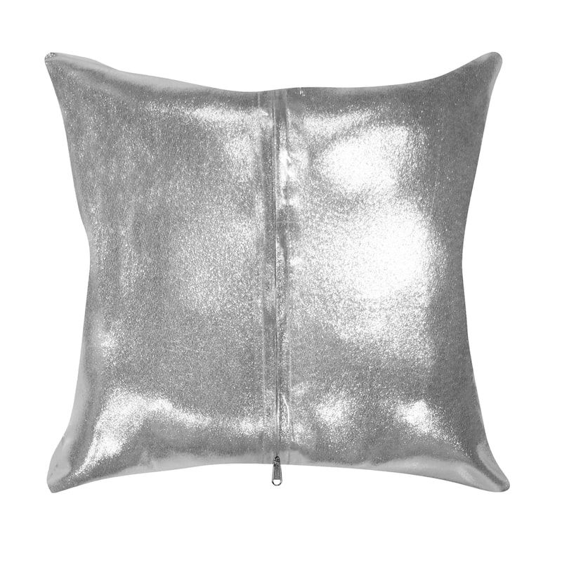 Pasargad Home Forest Silver Foil Cowhide Decorative Pillow