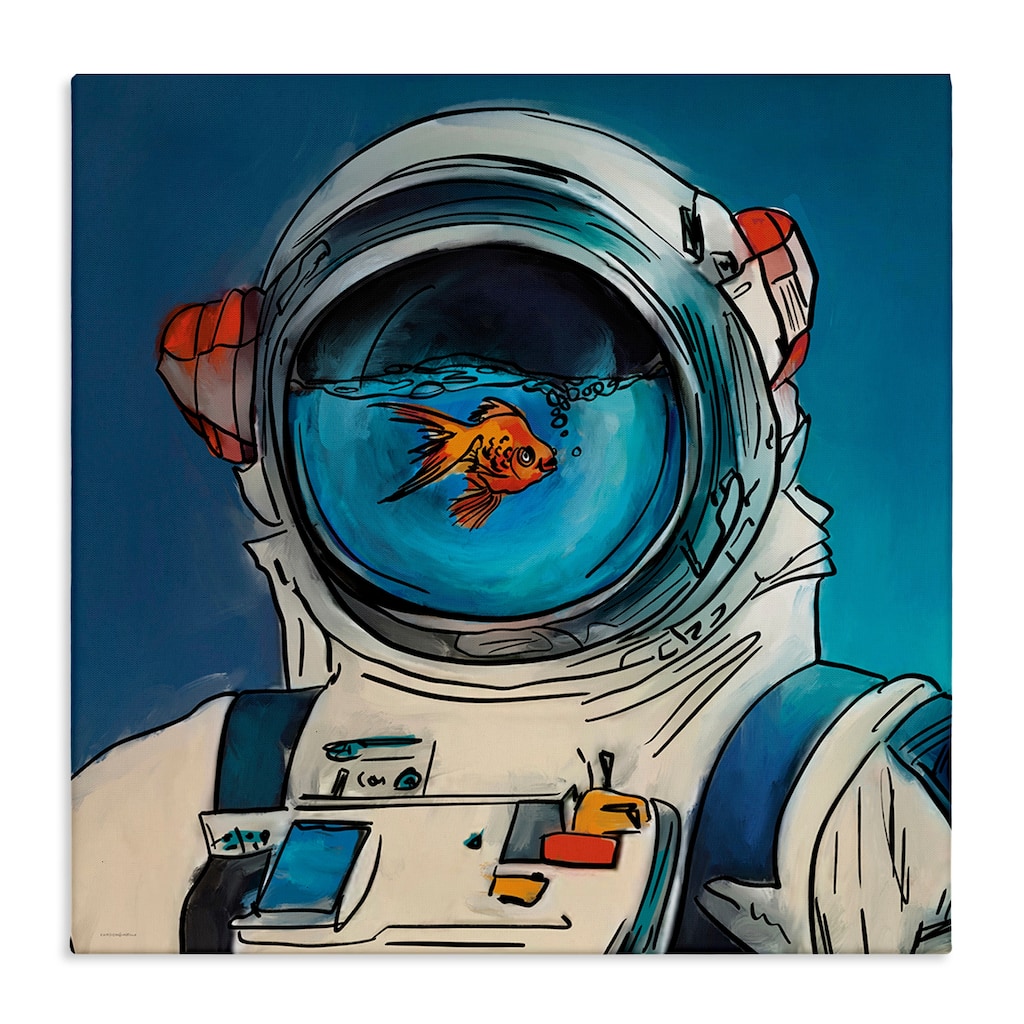 Stupell Goldfish Astronaut Suit Canvas Wall Art Design By Kamdon Kreations