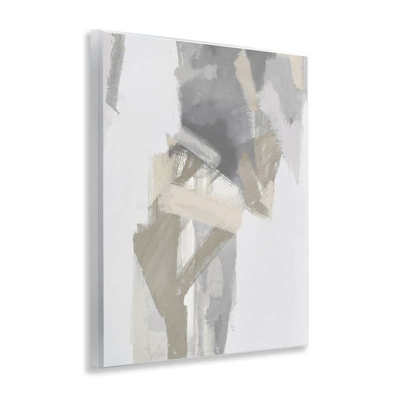 Stupell Elegant Grey & Beige Streaks Wall Plaque Art Design By Rachel Springer