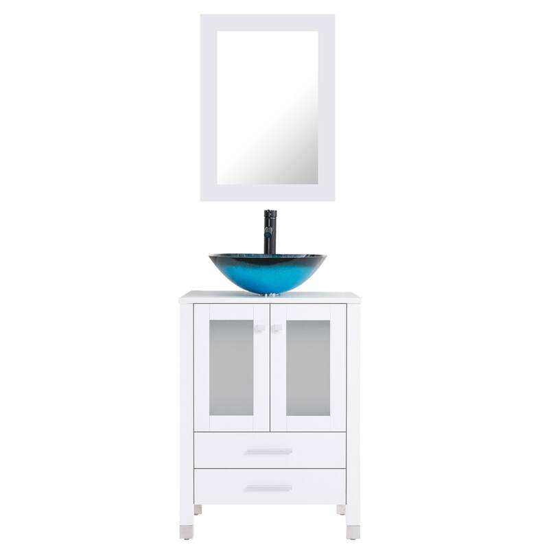 24" Bathroom Vanity with Sink Set Storage Cabinet Combo